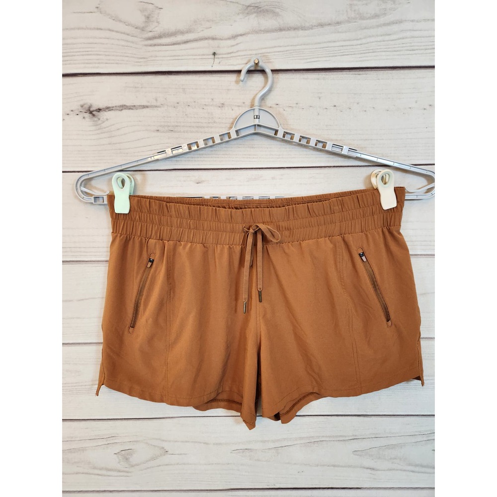 All In Motion Women Brown Stretch Elastic Waist High Rise Athletic Short Size 1X